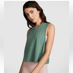 NWT VICTORIA'S SECRET PINK SEAMLESS DRAPEY MUSCLE TANK GREEN SIZE XS